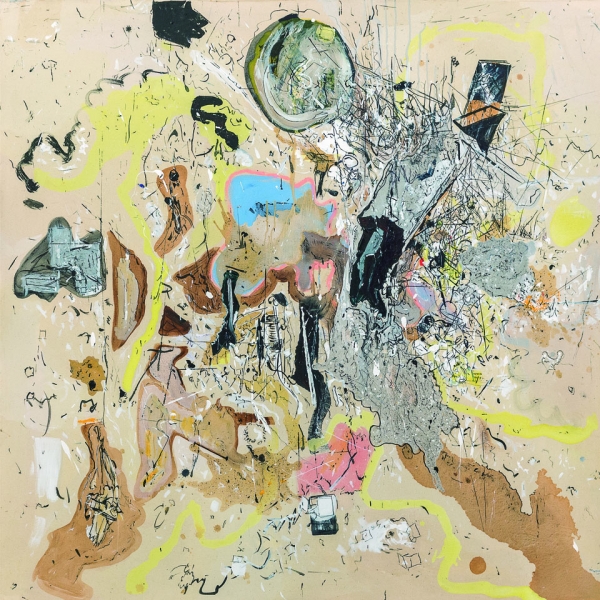 La celeste. T&eacute;cnica mixta, 140 &times; 140 cm, 2017-2019