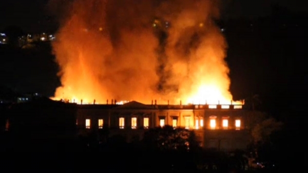Hondo pesar en Uruguay por incendio del Museo Nacional de R&iacute;o de Janeiro
