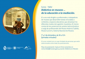 Inscripciones abiertas para taller de did&aacute;ctica en museos