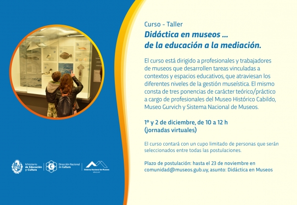 Inscripciones abiertas para taller de did&aacute;ctica en museos