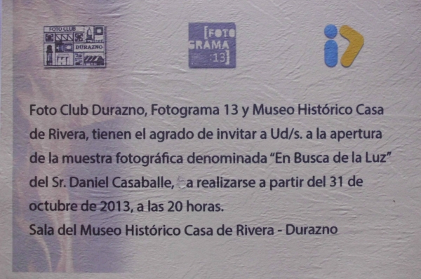 31 de octubre: Inaugura exposici&oacute;n fotogr&aacute;fica en Museo 'Casa Rivera' de Durazno