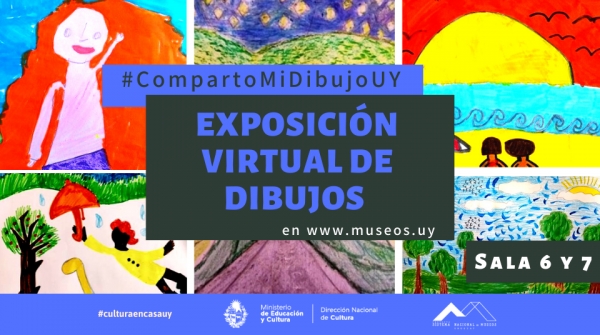 ABIERTO. Salas seis y siete de la exposici&oacute;n virtual #CompartoMiDibujoUY.